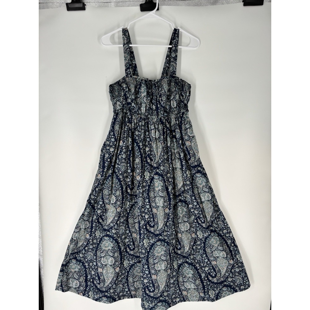 J.CREW Womens Paisley Poplin Cotton Long A-Line Dress Sz 4 Boho Prairie Cottage - Picture 3 of 12